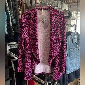 Pink and Black Leopard Print Open Cardigan (purchased at a boutique)